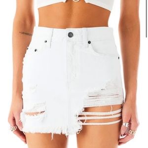 Carmar distressed denim skirt